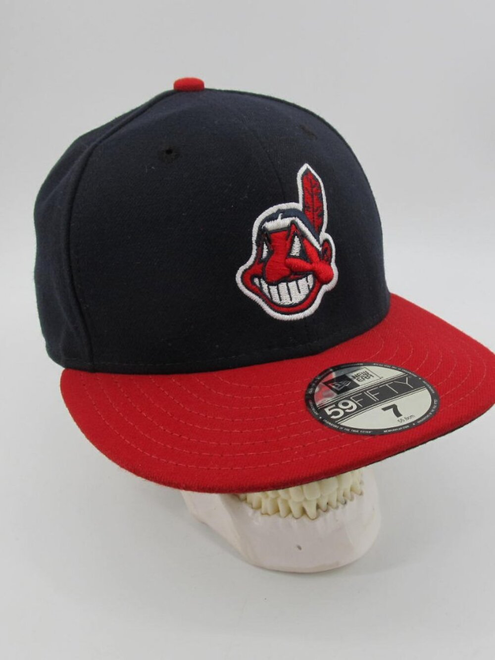 New Era 59Fifty MLB Cleveland Indians COOL BASE Hat Chief Wahoo FittED SZ 7